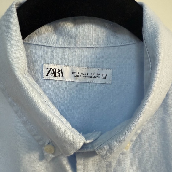 Zara Mans Linen/Cotton Button Down Shirt - Picture 5 of 5